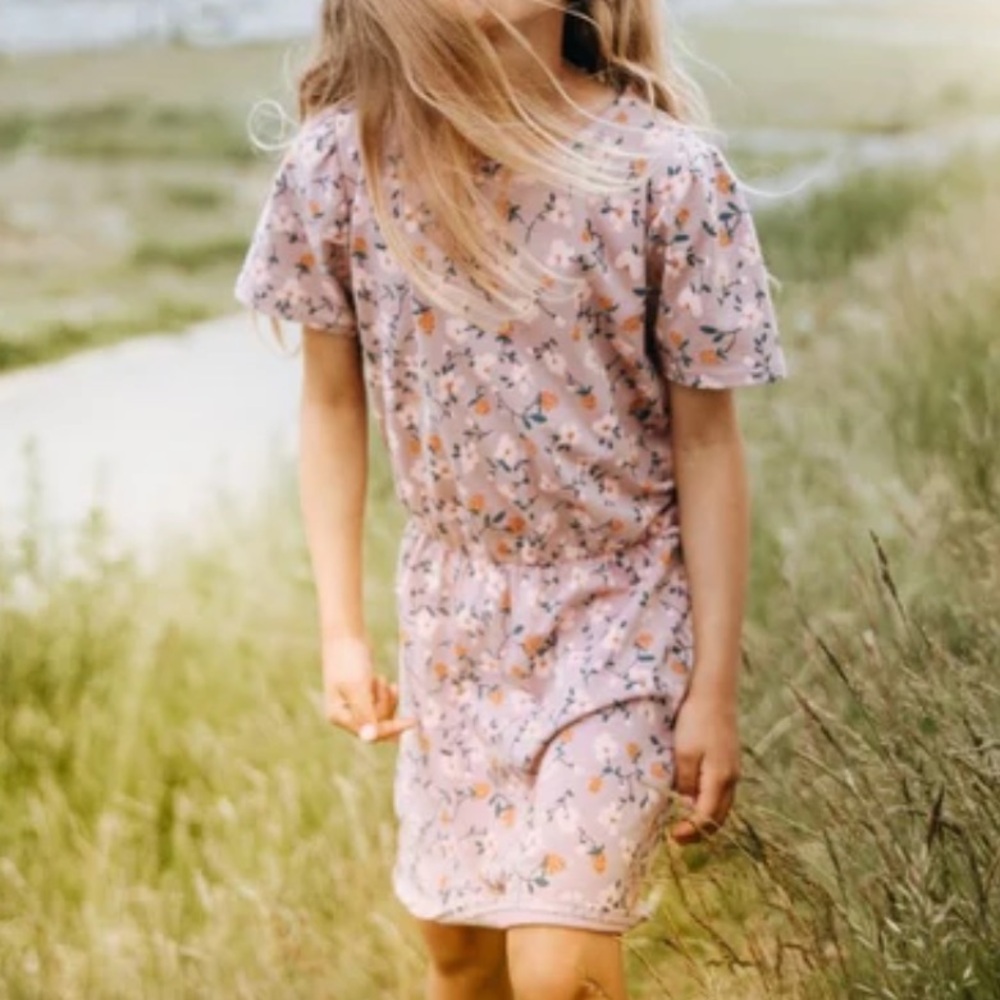 Soft Gallery Girls' Pink Floral Short Sleeve Dress Size 3 Pullover